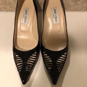 Authentic Jimmy Choo Black patent Cutout Heels size 7